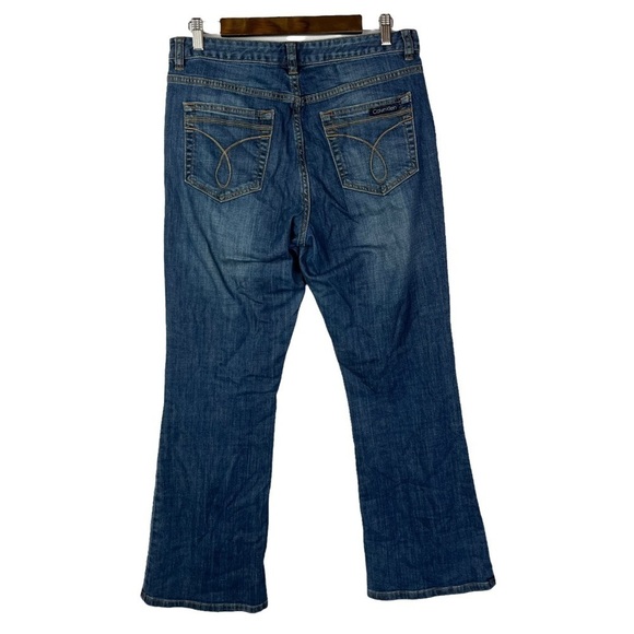 Calvin Klein Dark Wash Flare Bootcut Denim Jeans 10 - Picture 2 of 3